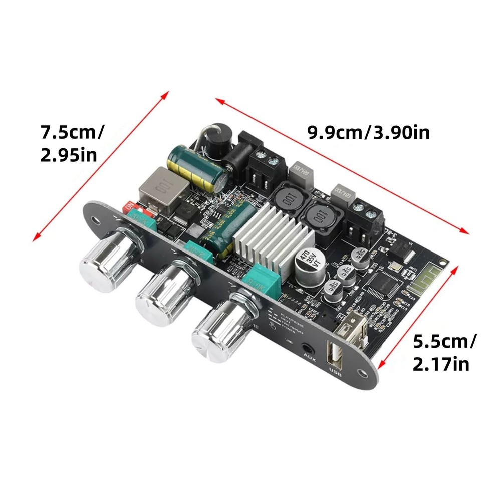 ZK-1001U Audio Power Amplifier Board With Multi-Function Button Control