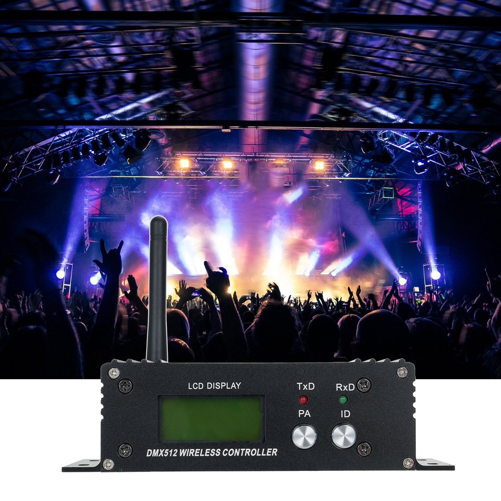 1-DMX 512 2.4G Wireless Controller Transmitter Receiver LCD Display Power