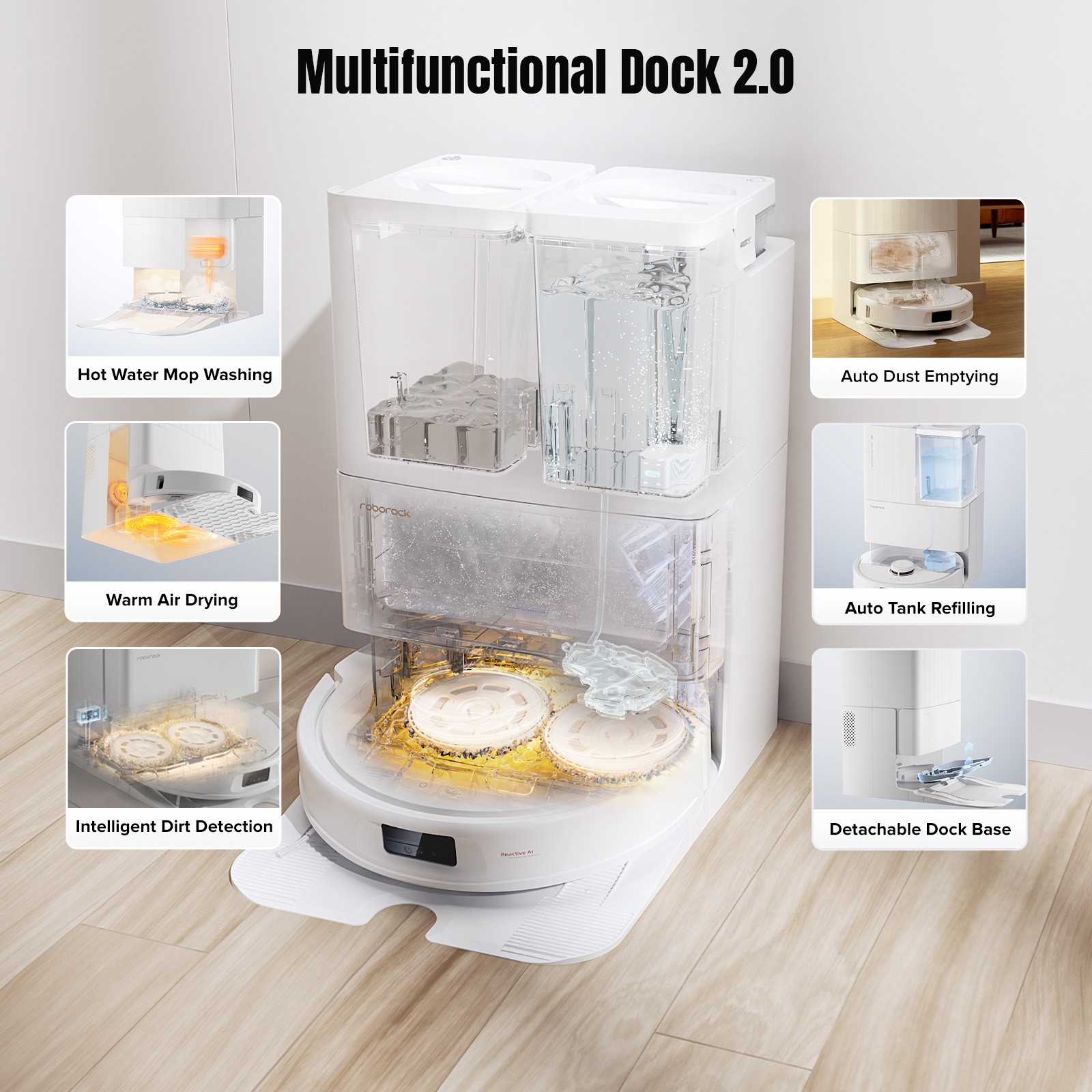 roborock Qrevo MaxV Vacuum Cleaner,Self-Washing & Drying - Certified Refurbished