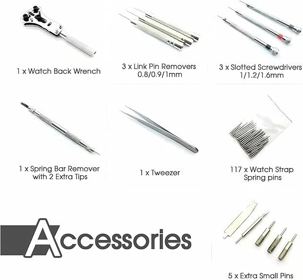 504pcs Watch Repair Kit Watchmaker Back Case Remover Opener Link Pin Spring Bar