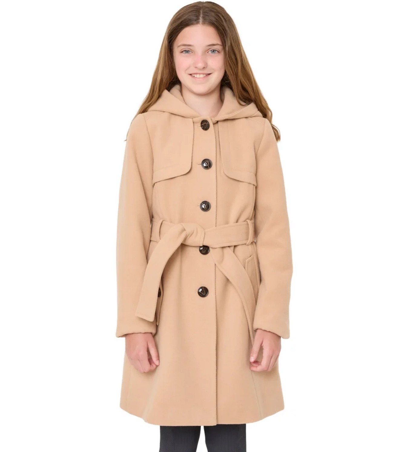 Rothschild Girl’s Trench Dress Belted Coat , Brown, Size 8/10/12