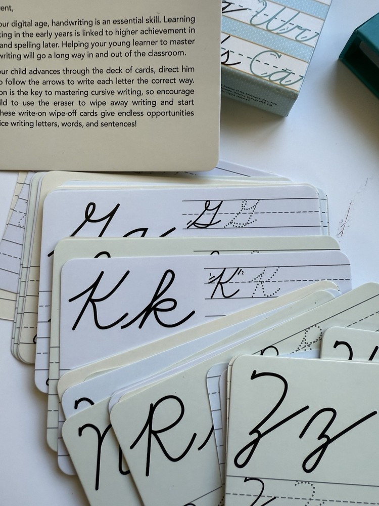 Learning Cursive Writing 40 Cards. Ages 6-8. NO PEN!