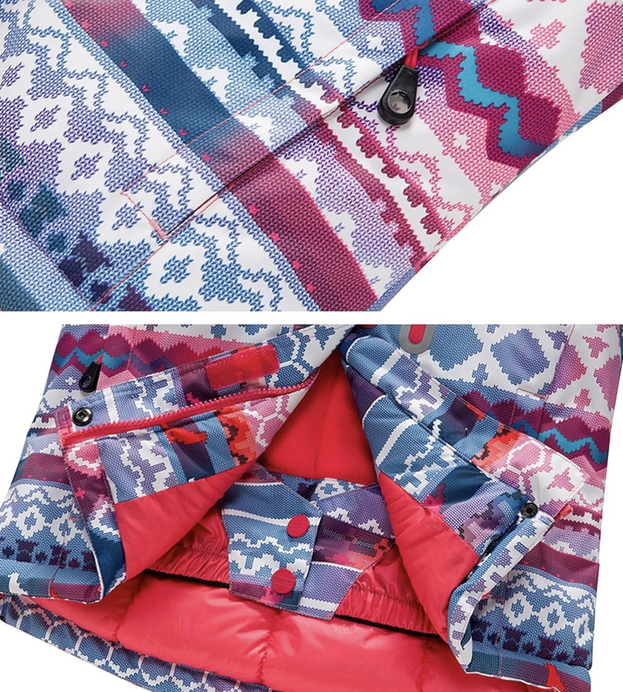 N.Z.B.Z Girls 12, Color Block Insulated Ski Jacket Hooded Winter Thick Coat