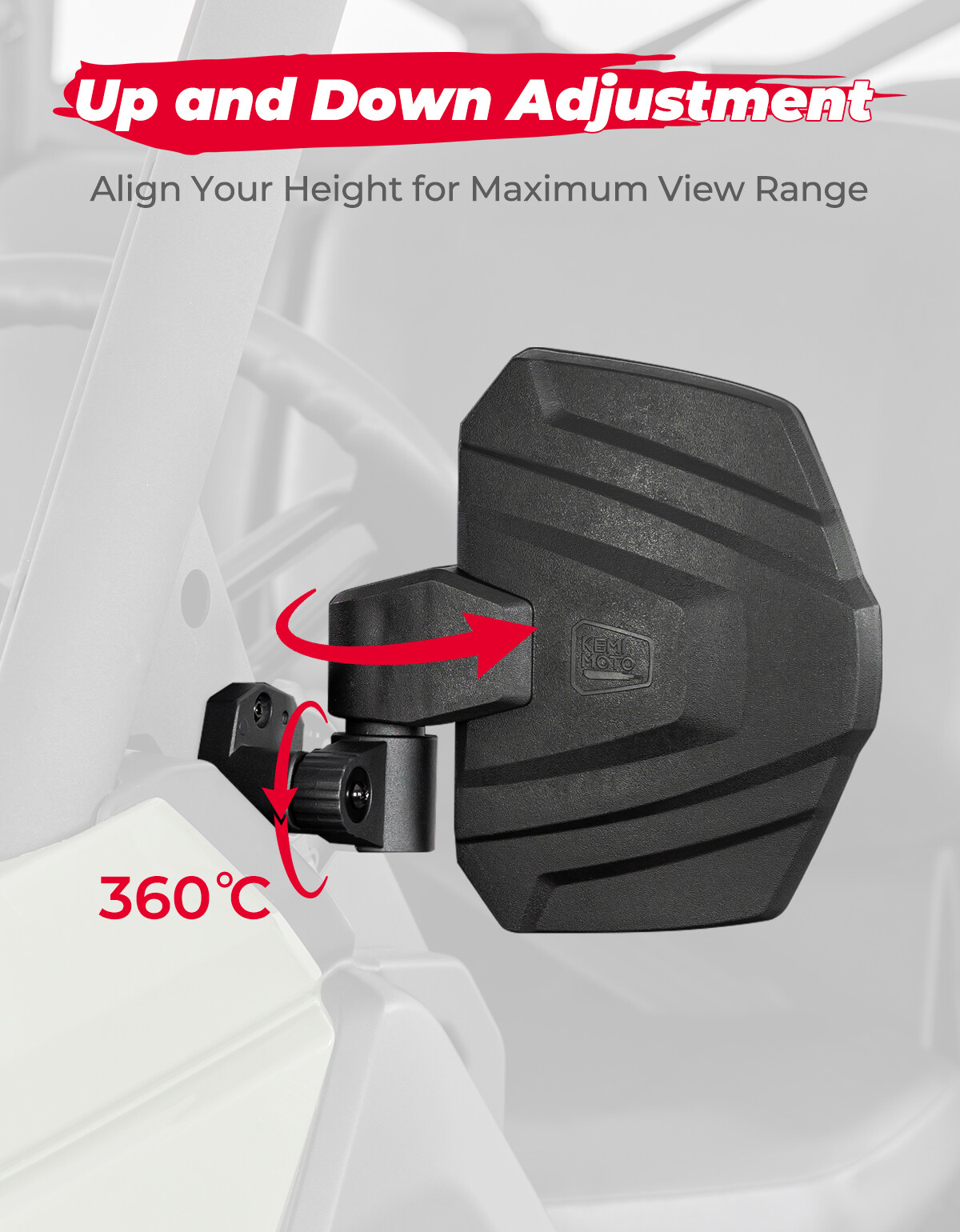 2PCS Left and Right Side Mirrors For 2017-22 Can Am Defender HD5 /8/10 715008101