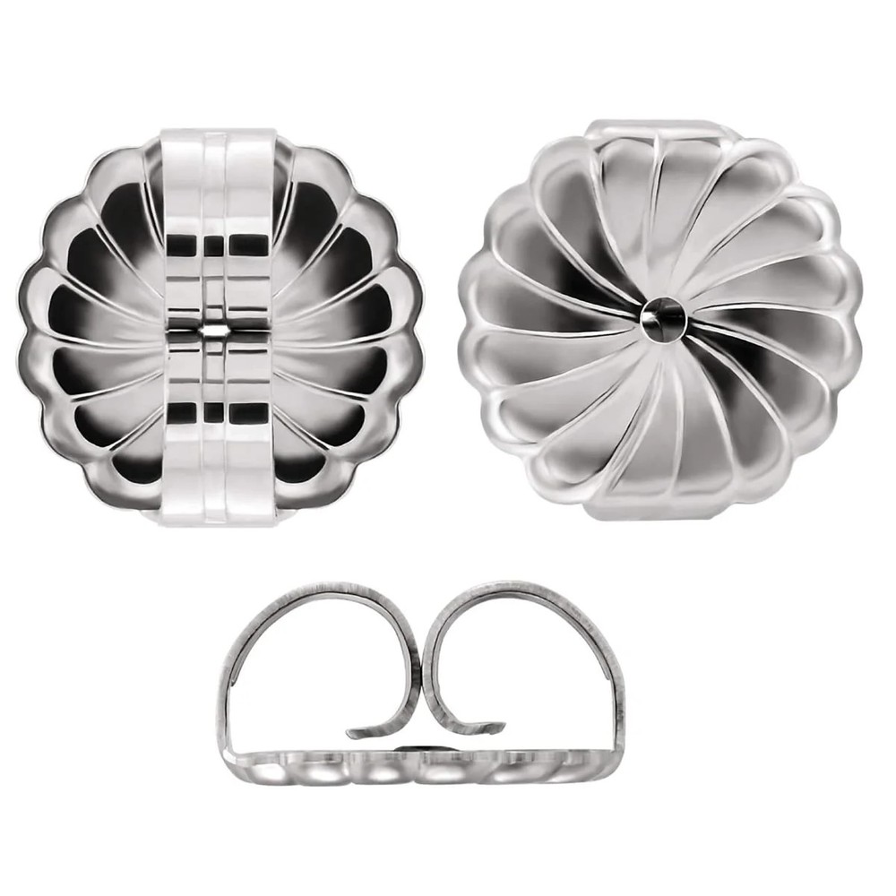 Sterling Silver 7.2mm Large Earring Backs Secure Locking Hypoallergenic (2Pair)