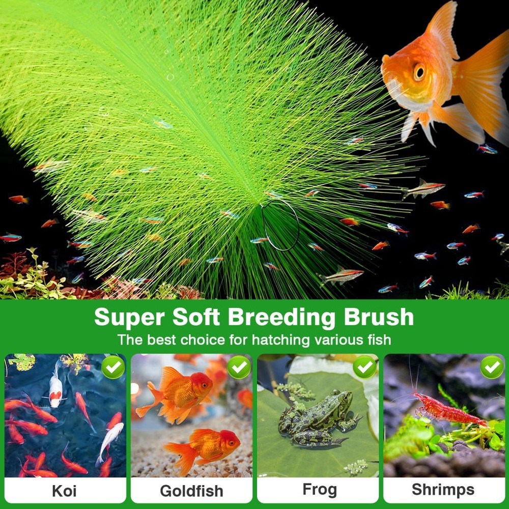 2 Pcs Hatching Grass Brushes Aquarium Breeding Mop Fish Spawning