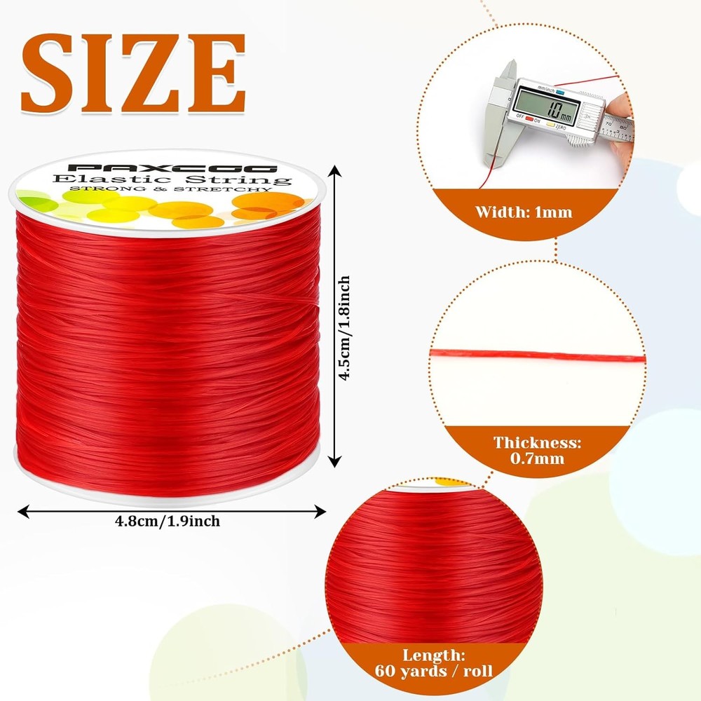 PAXCOO 12 Rolls Elastic String for Bracelets, Stretch Magic Multicolors
