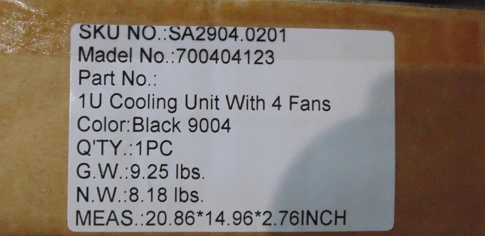 Raising Electronics 1U Rack Mount Fan Unit with 4 Fans for Sever Network Data Ra