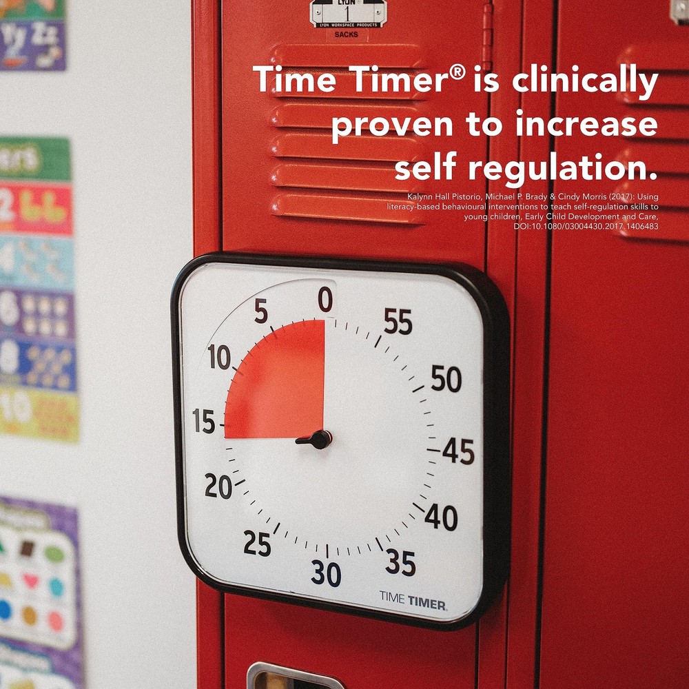 TIME TIMER 12 Inch Visual Timer 60 Minute Kids Desk Countdown Clock with Dry