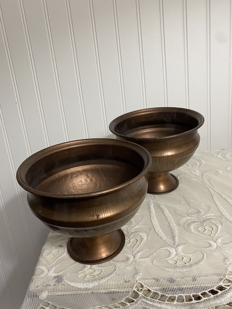 Hammered Copper Planters X2,
