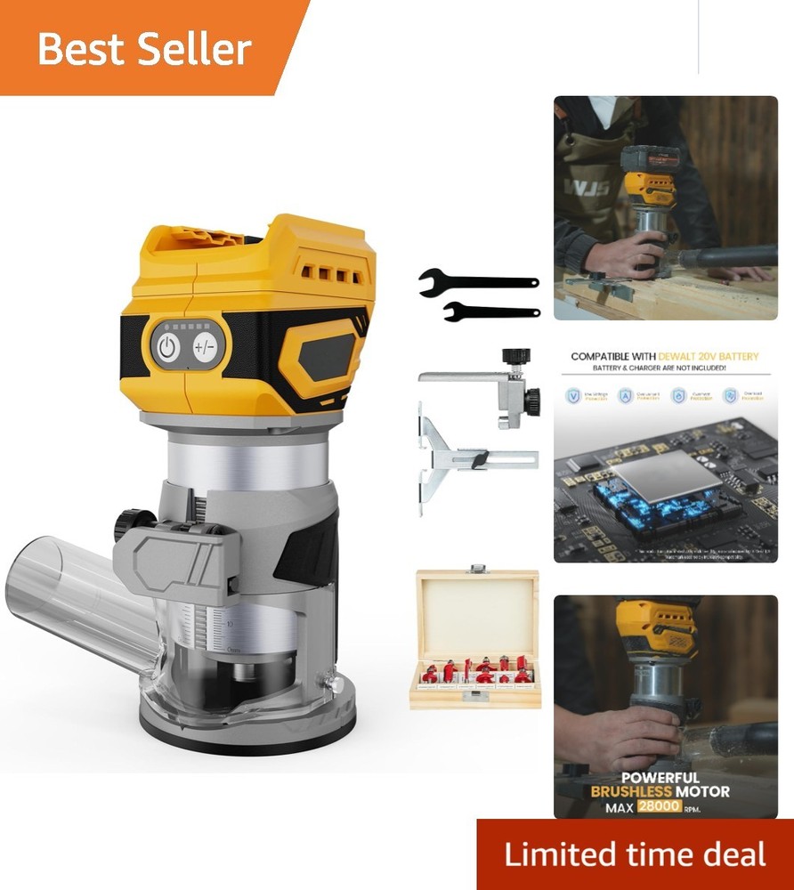 Lightweight Brushless Router with Adjustable Speed & Worklight – Ready to Use
