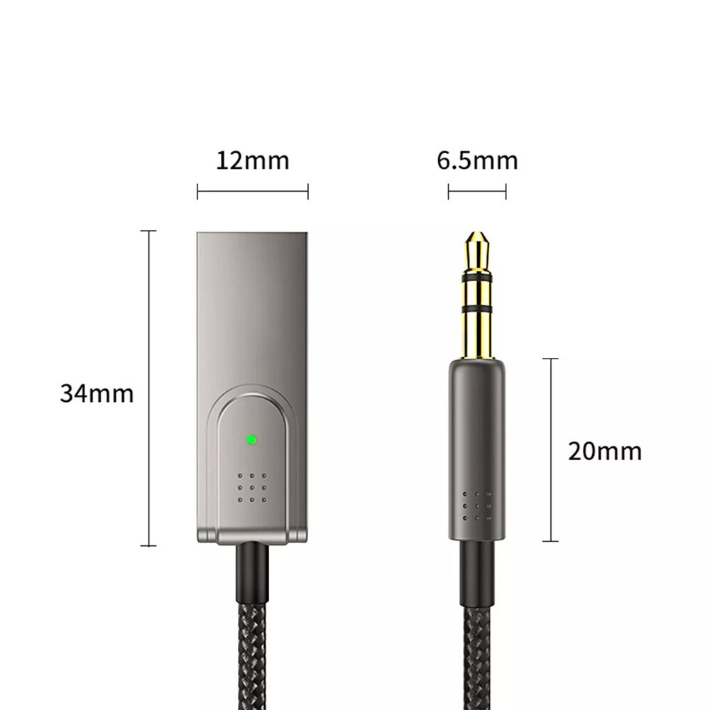 New Aux to Bluetooth 5.1 Adapter 3.5mm Bluetooth Receiver Microphone For Cars