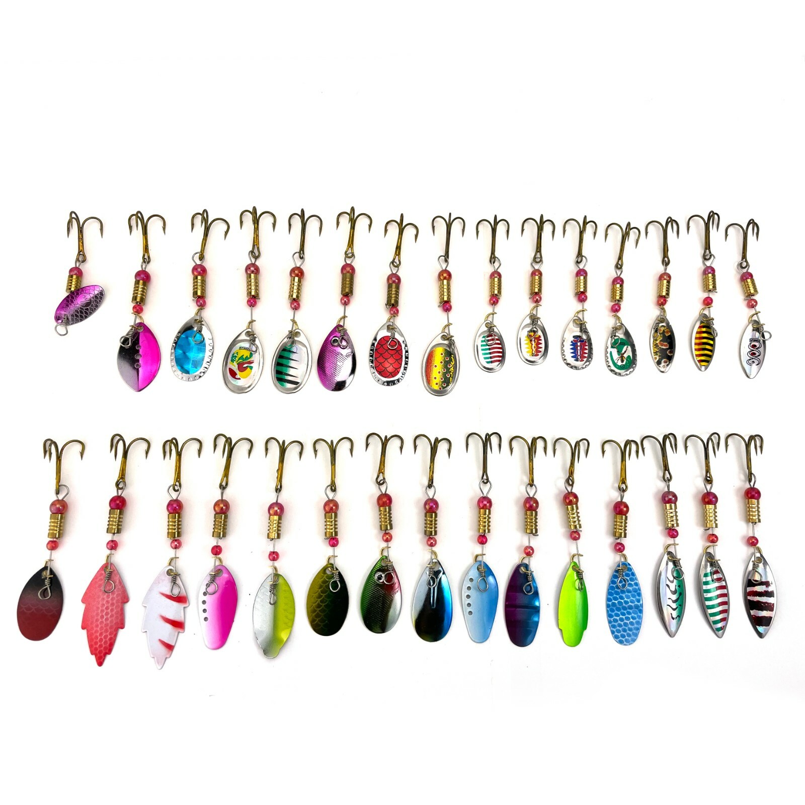 UFISH - Salmon Trout Bluegill Spinners, Trout Spoon Lures, Trout baits set of 30