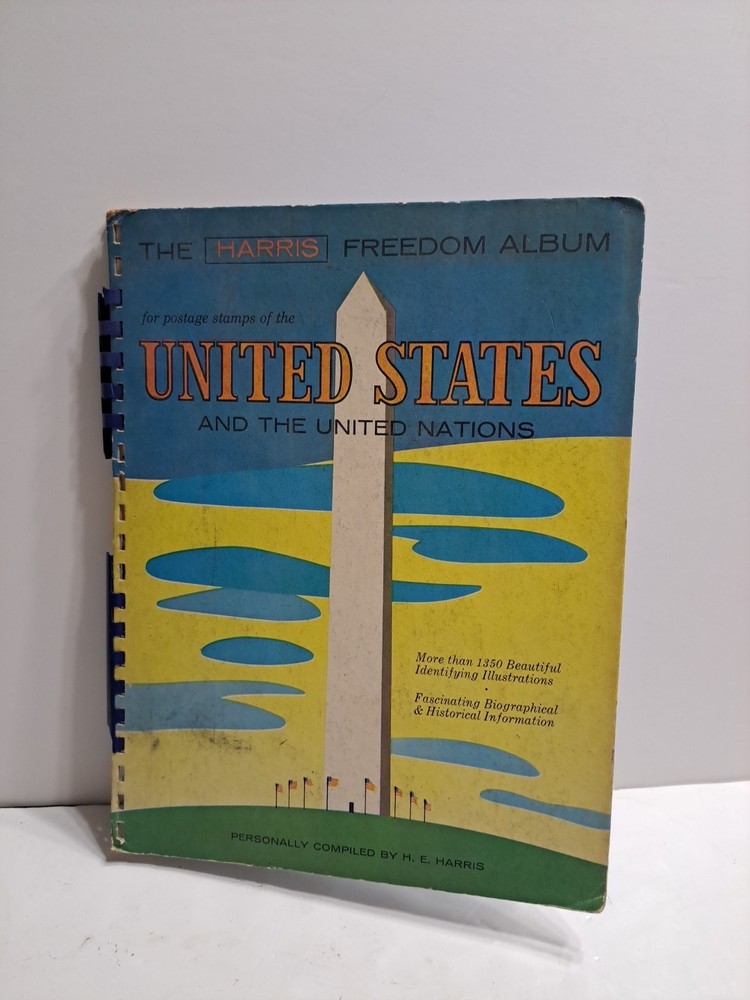 Vintage 1963 The Harris Freedom Album U.S. & U.N. Postage Stamp Book Incomplete