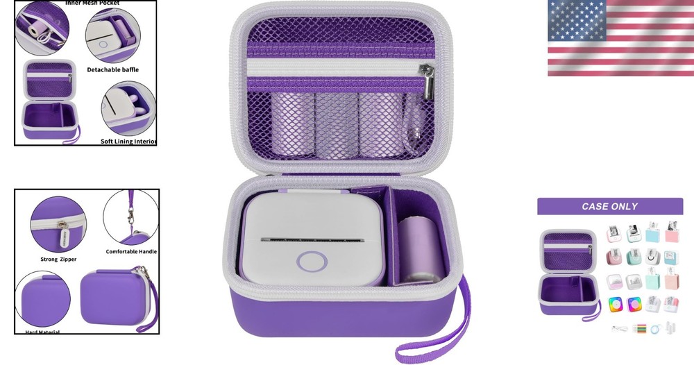 Compact and Stylish Label Maker Storage Case for Memoking T02 & Phomemo Models