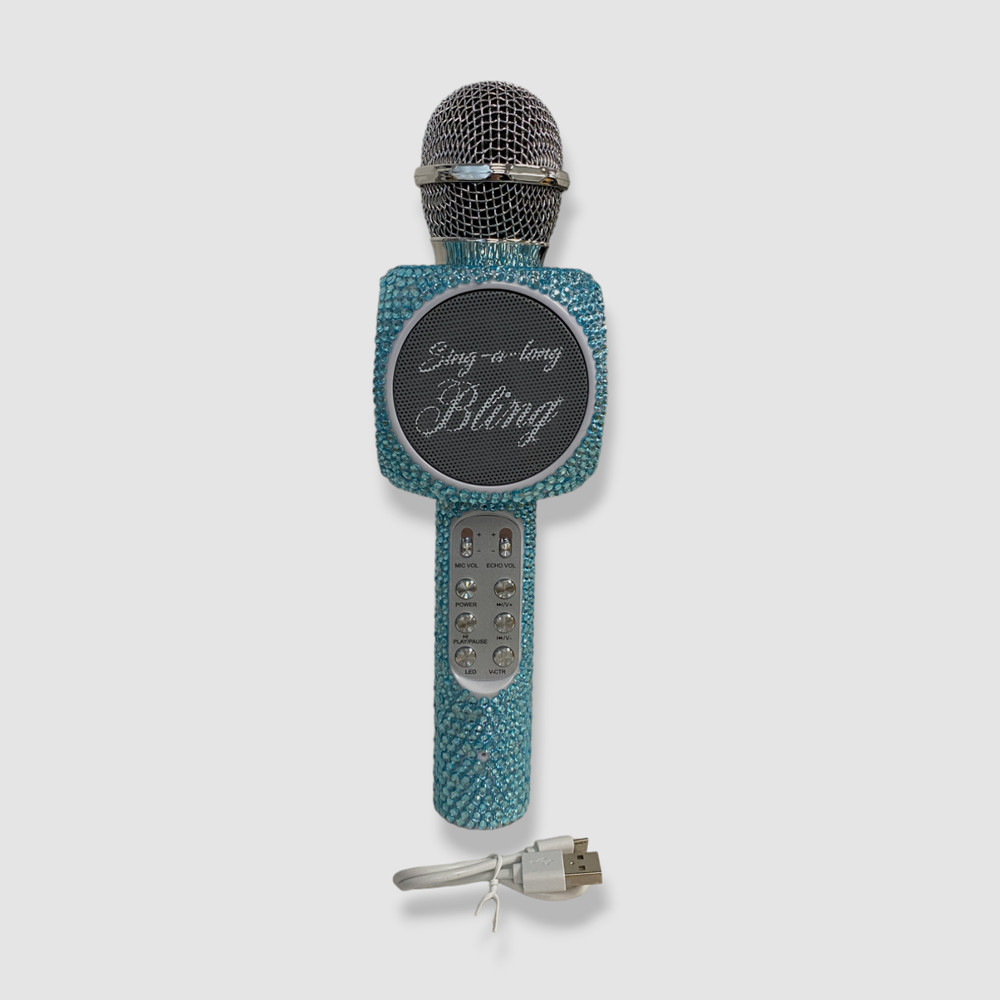 $55 Wireless Express Sing-along Blue Bling Karaoke Microphone Bluetooth Speaker
