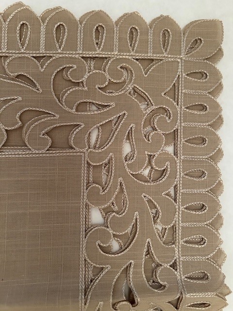 NEW Beige/brown 16 x 70 Cutwork Scroll Table Runner