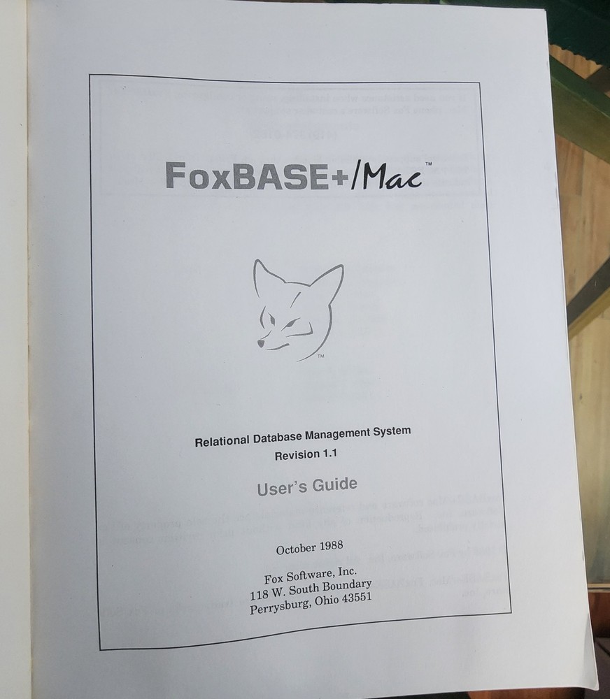 FoxBASE+/Mac User’s Guide – Fox Software