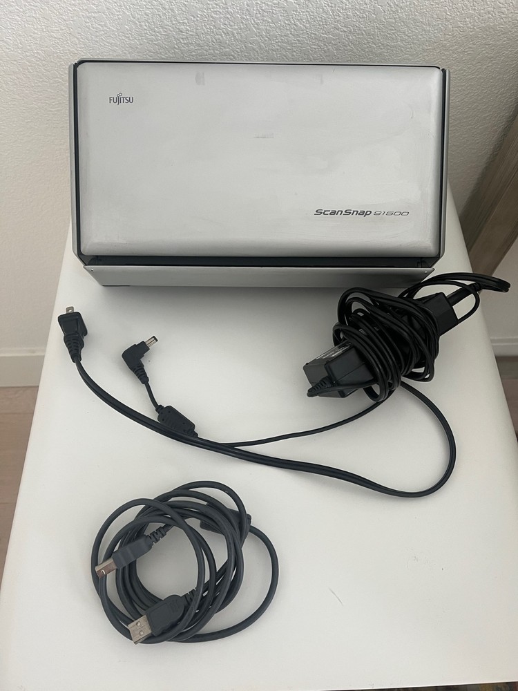Fujitsu ScanSnap S1500M Document Scanner w/ Power Adapter and Printer Cable