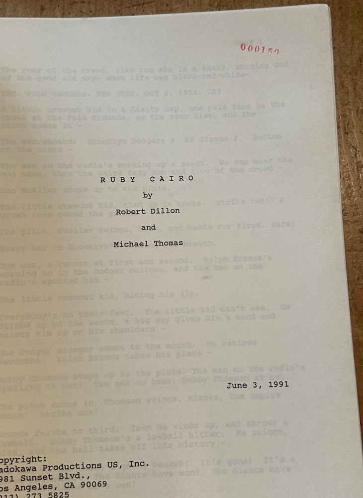 DECEPTION AKA RUBY CAIRO SCREENPLAY SCRIPT ORIGINAL LAIM NEESON ANDIE MACDOWELL