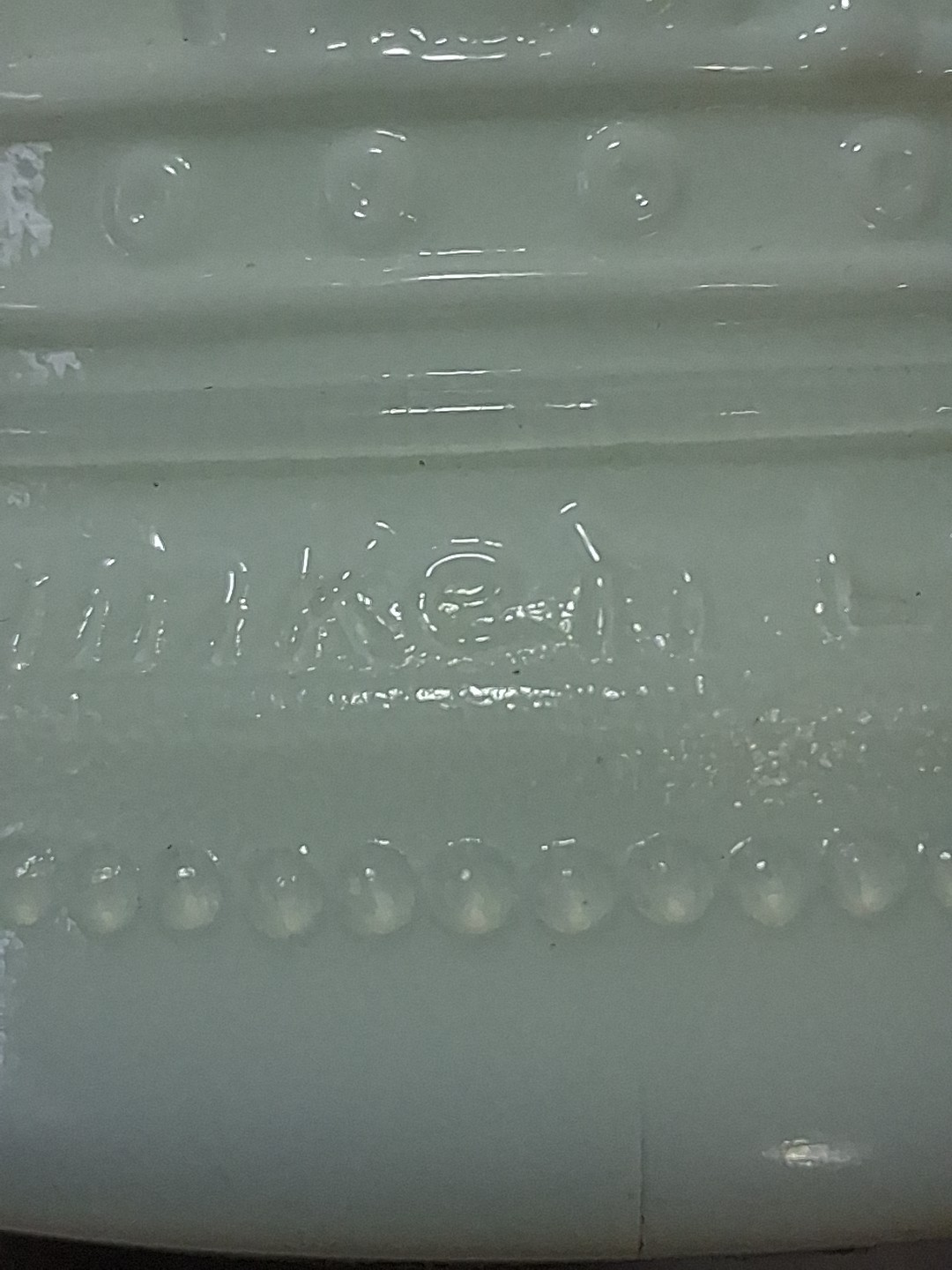 Westmoreland Greentown ? Serenade Antique German Uranium Glass Stein Mug #2