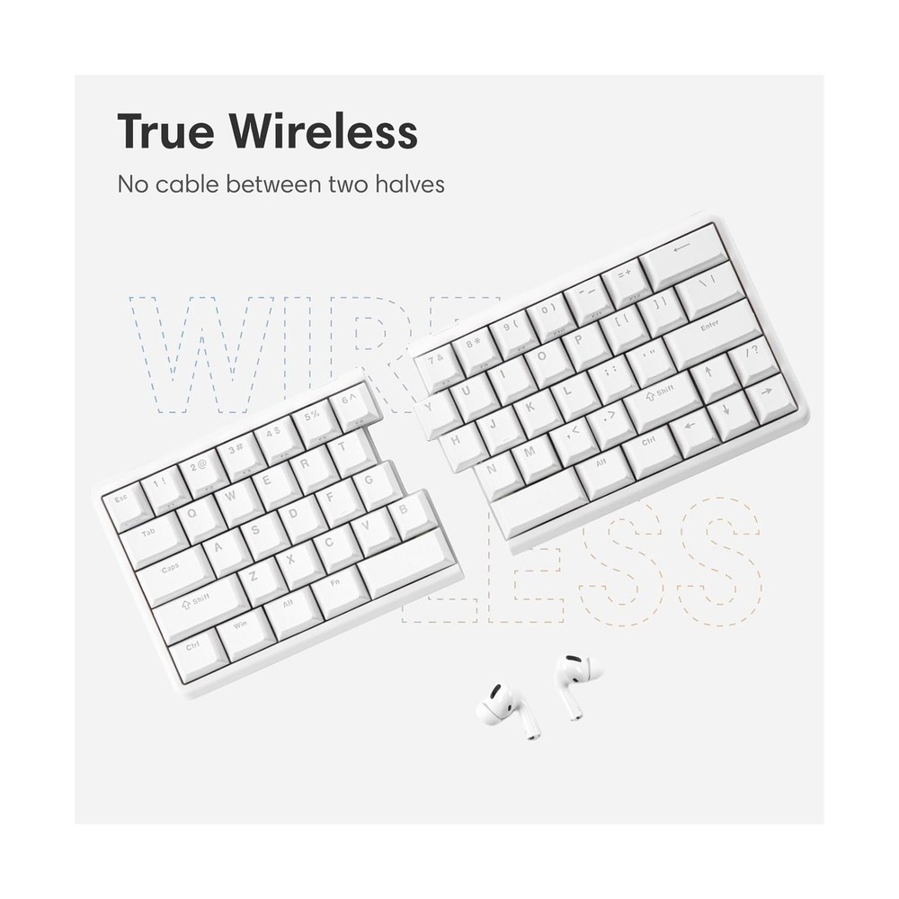 Lite: Wireless Ergonomic Split Mechanical Keyboard Hot Swappable, Compact 60%...