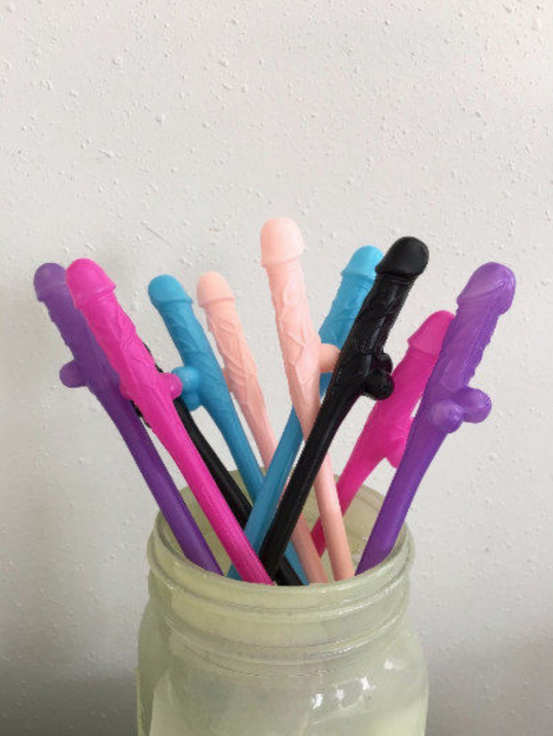 Novelty Penis Straws Bachelorette Party Supplies Decorations Dick Drinking Favor