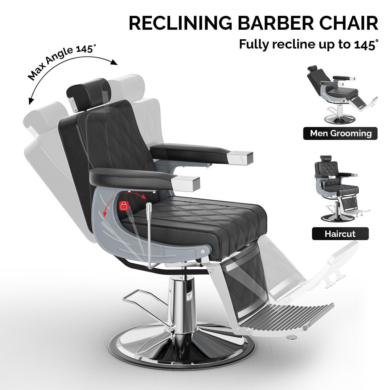 Reclining Barber Chair All Purpose Hydraulic Stylist Chair for Hair Salon Beauty