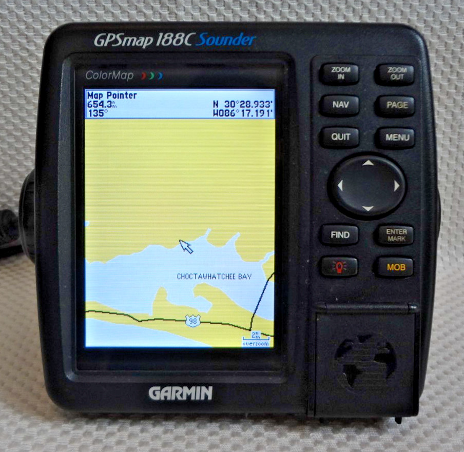 GARMIN GPSMAP 188C SOUNDER MARINE GPS CHART PLOTTER FISHFINDER DISPLAY w/ KNOBS