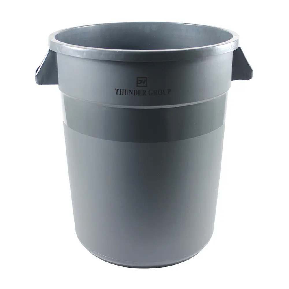 Thunder Group PLTC032G 32 Gallon Gray Round Plastic Trash Can