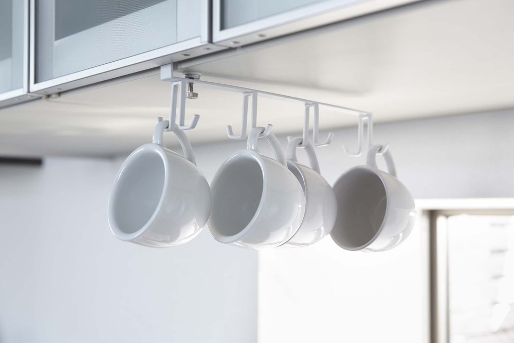 Under cupboard kitchen tool hook plate white 2441