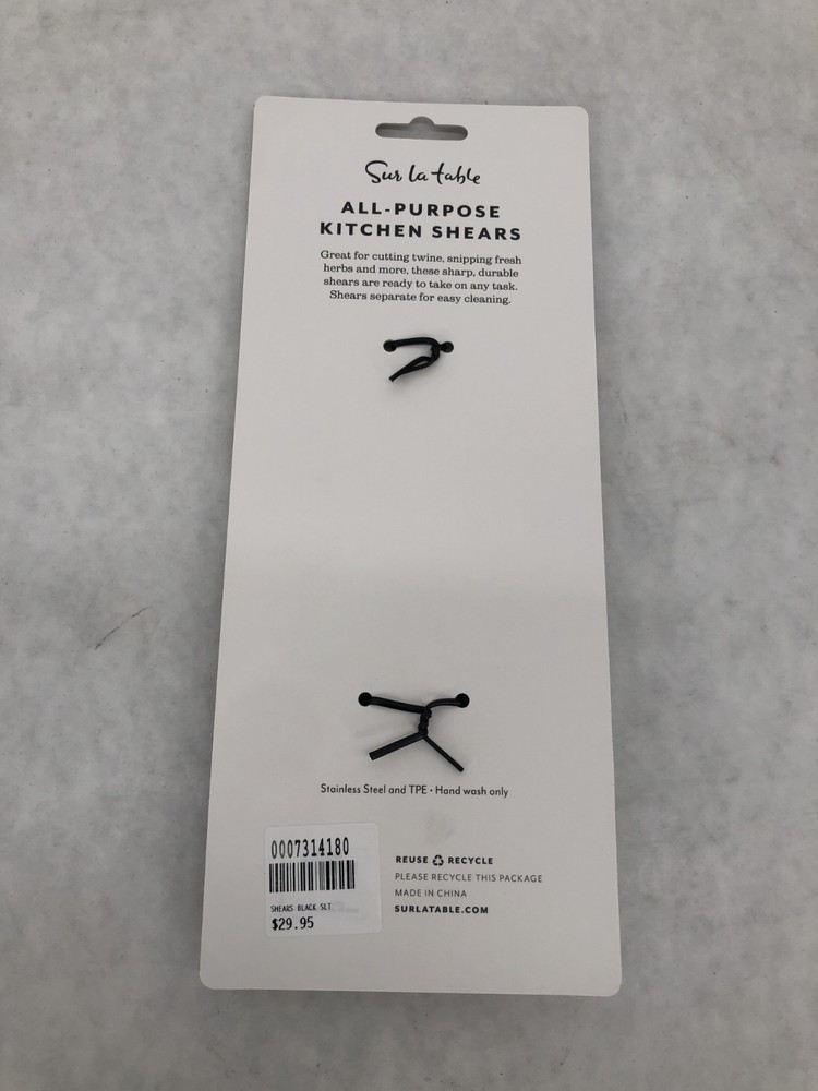 Sur la Table All Purpose Kitchen Shears, Black/Silver, New