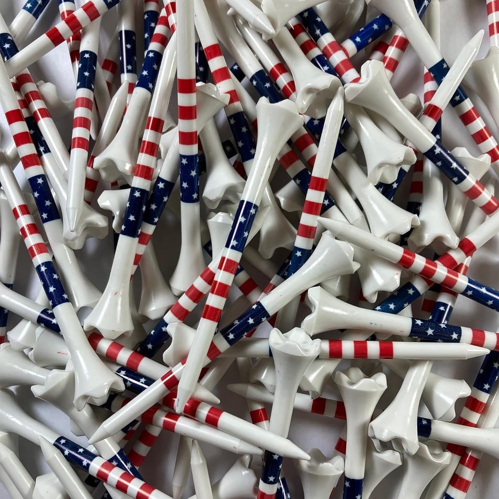 Pride Golf Tee Performance Plastic Golf Tees - Stars & Stripes - 100 Count, 3...