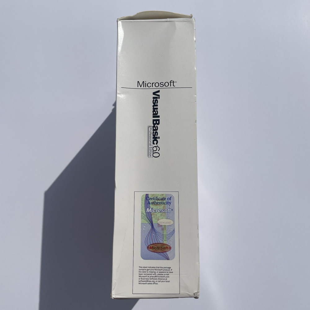 Microsoft Visual Basic 6.0 Professional Edition Pro 6 203-00490 Full Retail