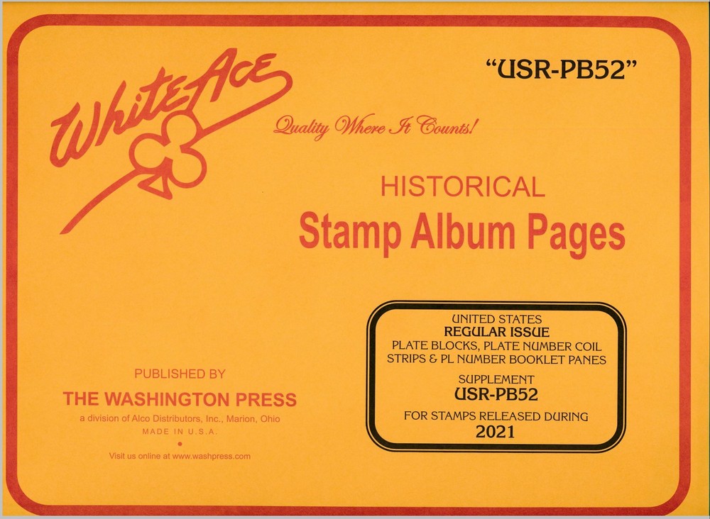 WHITE ACE 2021 UNITED STATES Regular Issue Plate Blocks Supplement USR-PB52