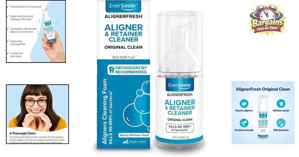 AlignerFresh Clean Foam - Mint Cleaner for Invisalign & Retainers