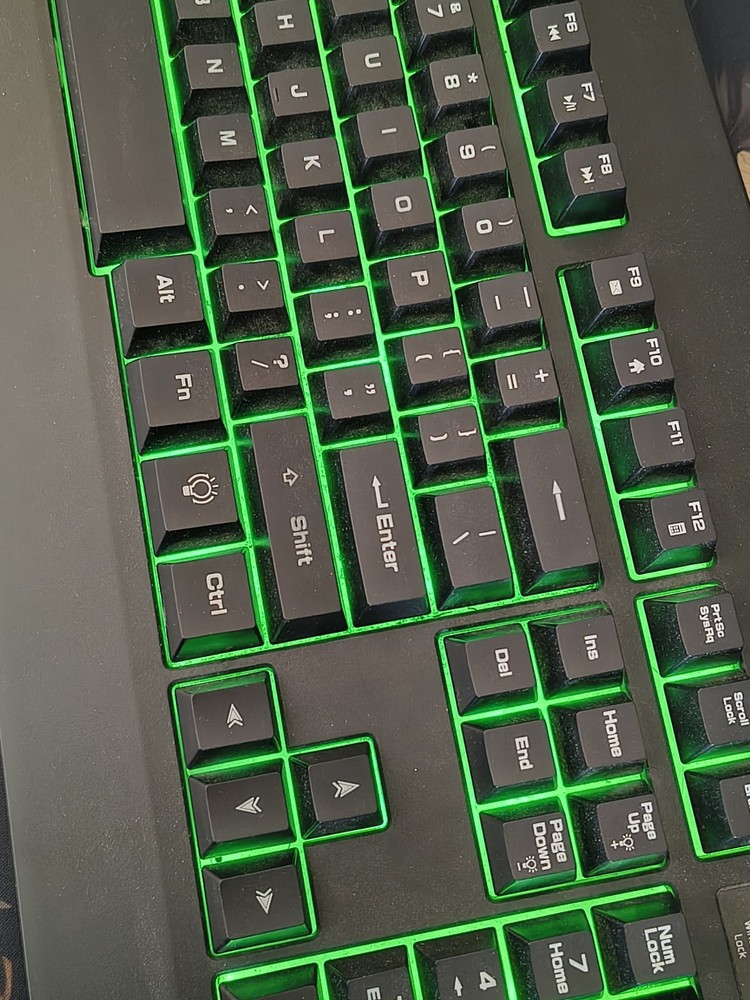 Blackweb Gaming Wired USB Backlit Keyboard & Mouse Bundle, QWERTY, Black/Green