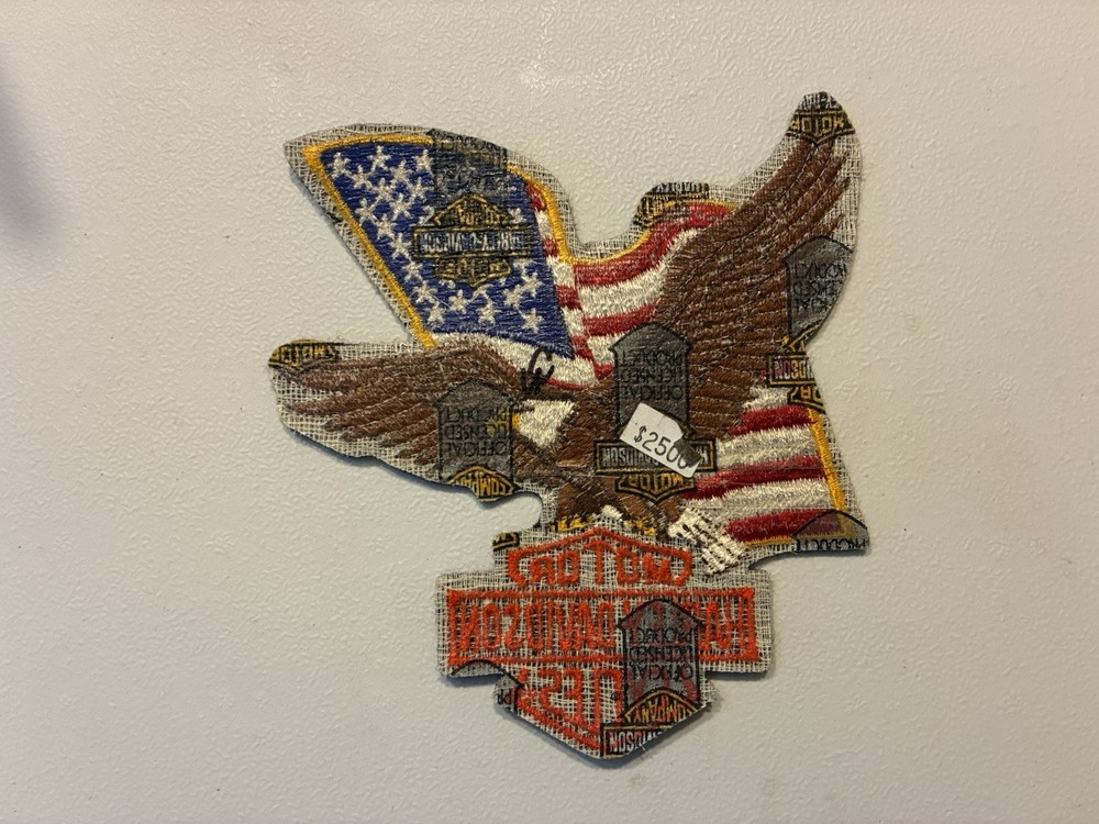 NOS 6" Harley Davidson Eagle USA Flag Patch Jacket OLP Bar & Shield Motorcycle