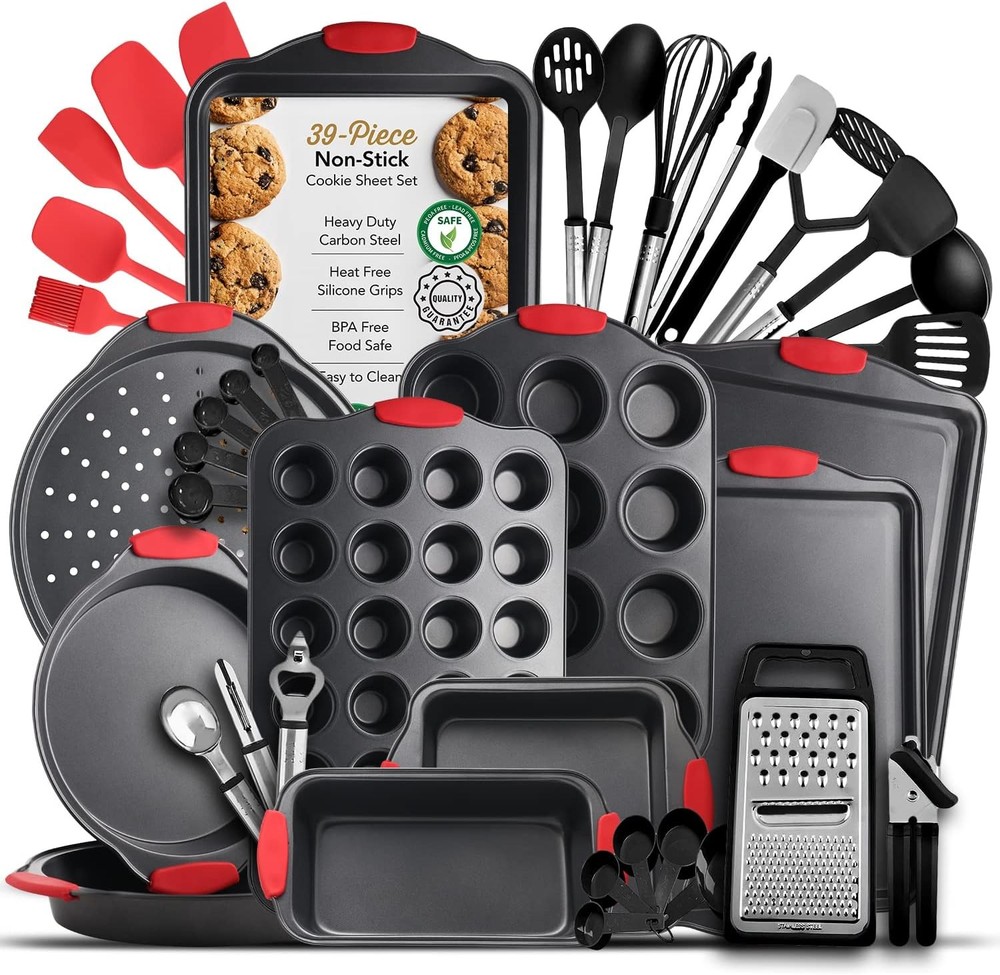 Baking Pan Set 39 Piece Premium Baking Set Nonstick Bakeware Sets BPA Free