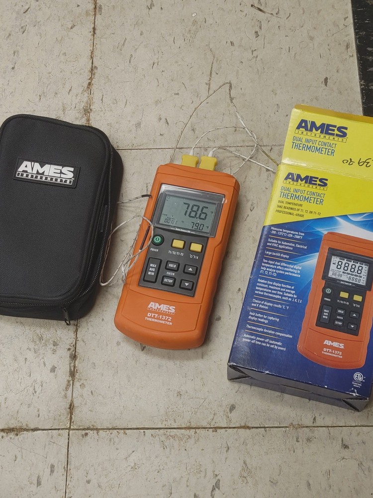 Ames DTT-1372 Dual Input Contact Thermometer Temperature Measurement Testing