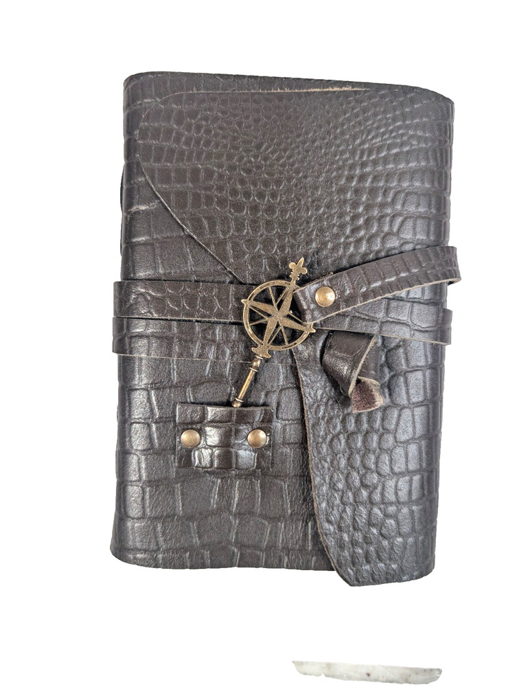 WANDERINGS  Leather Journal - Handmade Leather Bound Notebook 7" x 5"