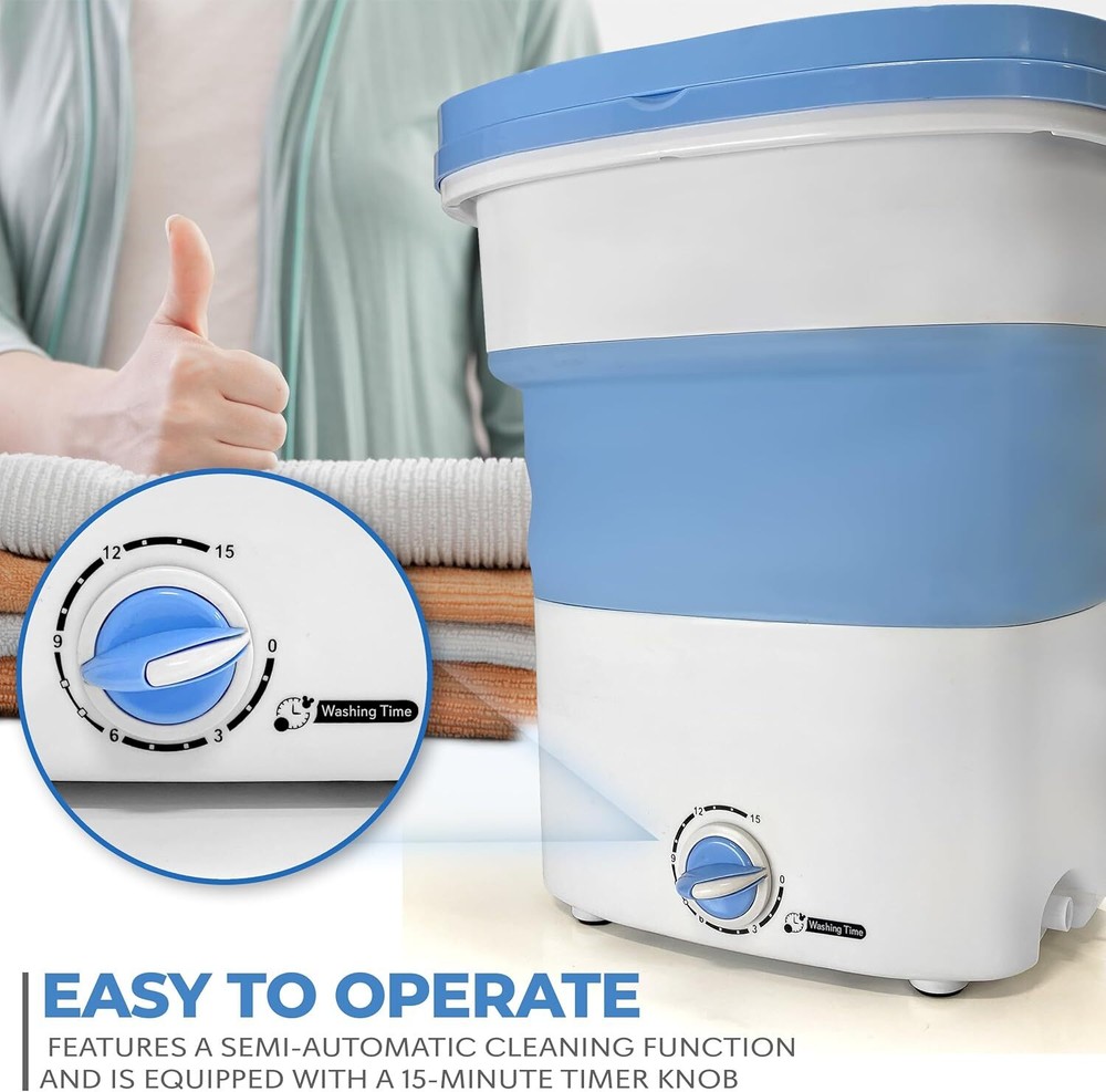 Pyle Pure Clean Foldable Mini Washing Machine – Portable & Lightweight
