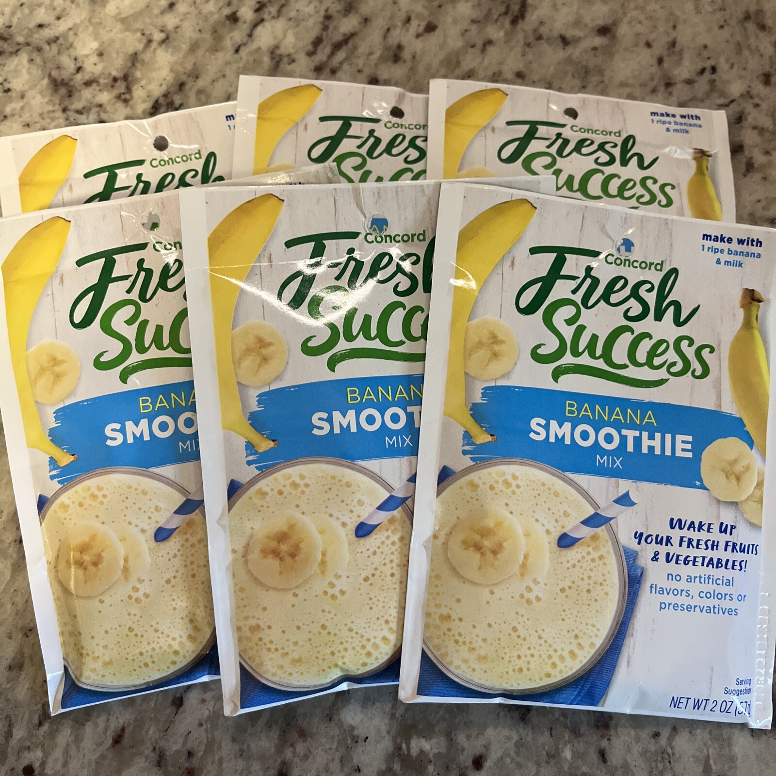 Concord Foods, Banana Smoothie Mix, 2oz Packet (Pack of 6)