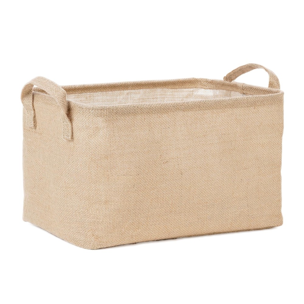 Rectangular Storage Basket,Collapsible Storage Bin with Hardboard,15" L x 10"...