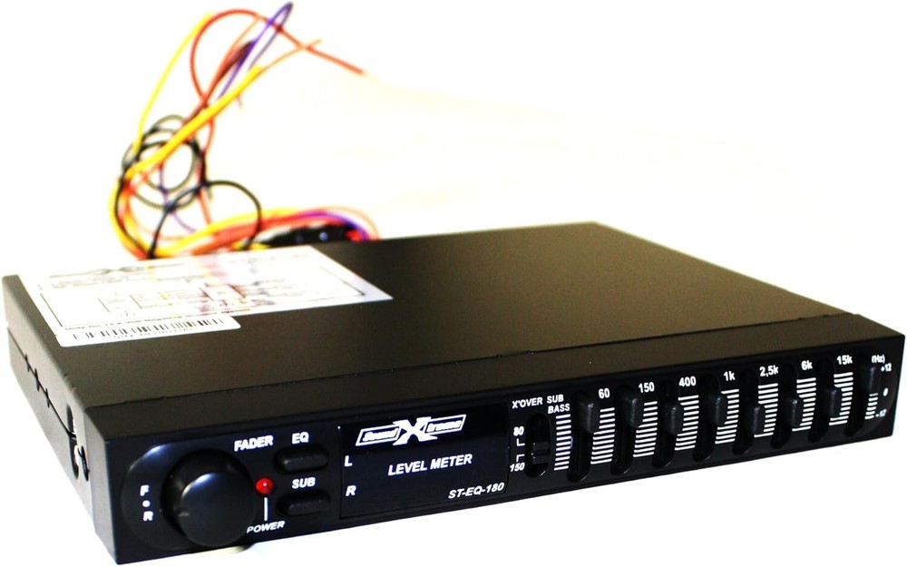 7-Band Passive Graphic Equalizer with Output Display - ST-EQ-180 Black