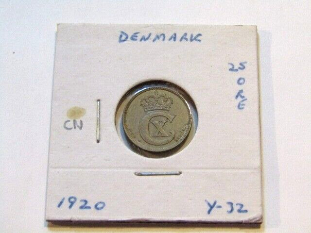 Denmark 1920 25 Ore Coin