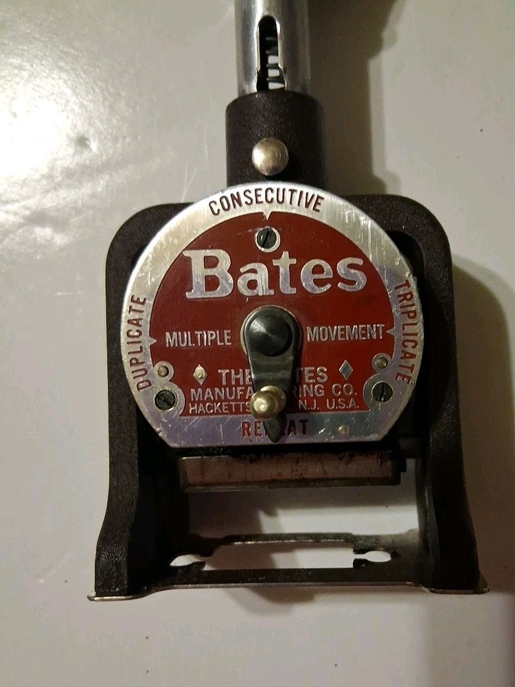 Bates Royall Automatic Numbering Machine Consecutive Duplicate Triplicate Vintag