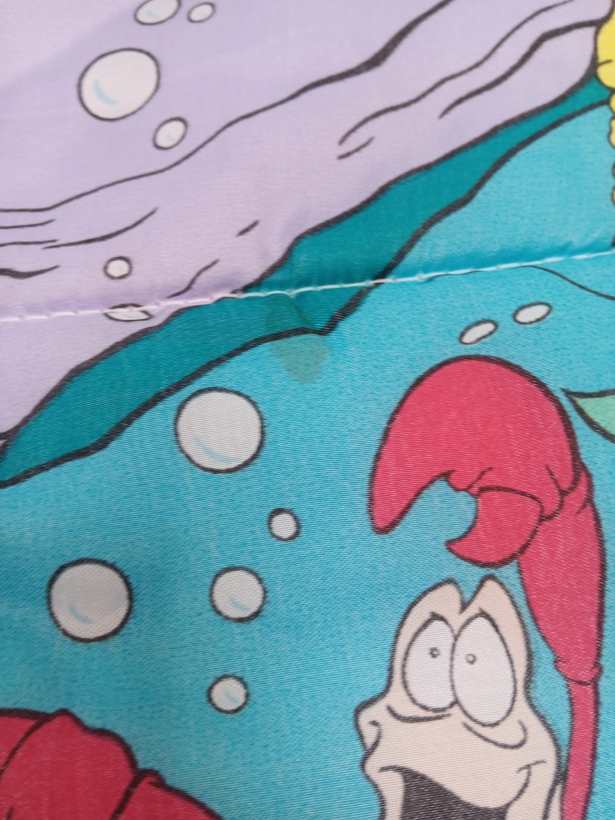 Vintage The Little Mermaid Ariel Sleeping Bag Fleece Zipper 55"x27" 90’s READ