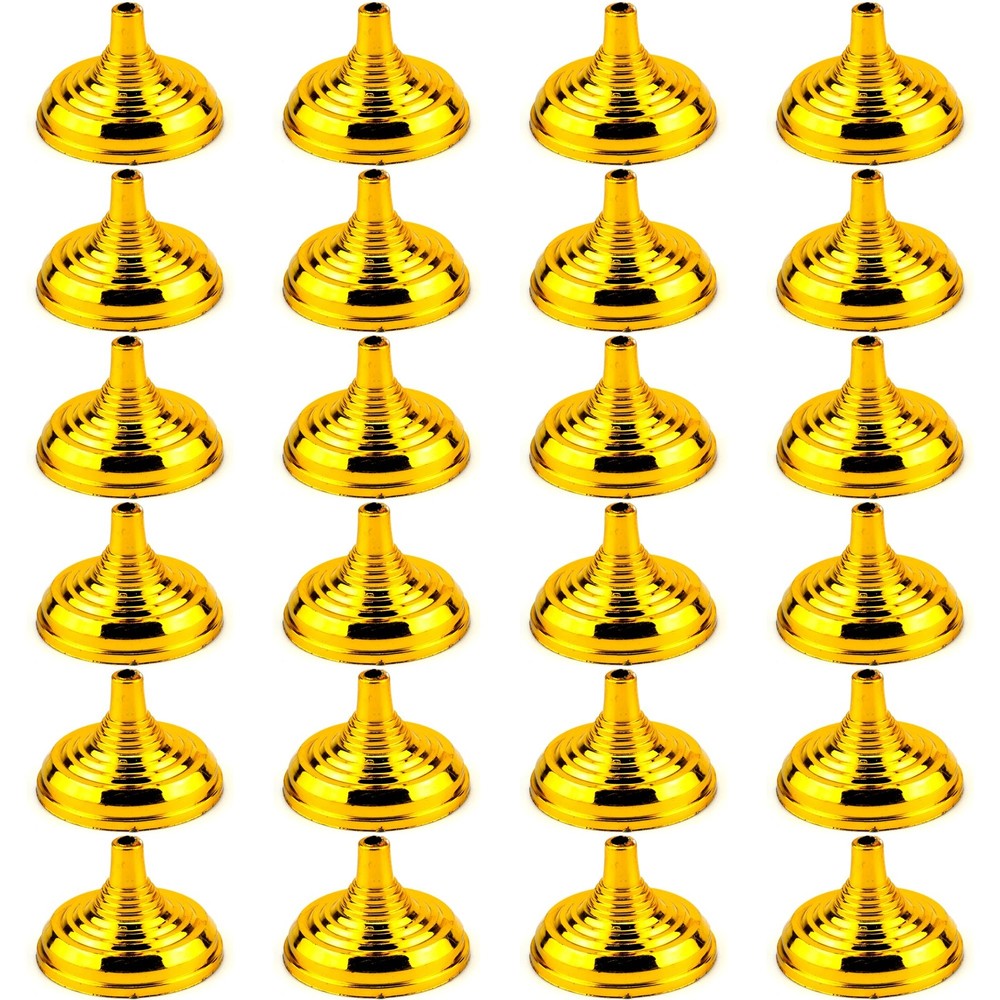 24 Pack Mini Desk Flag Stands Golden Table Holders Small