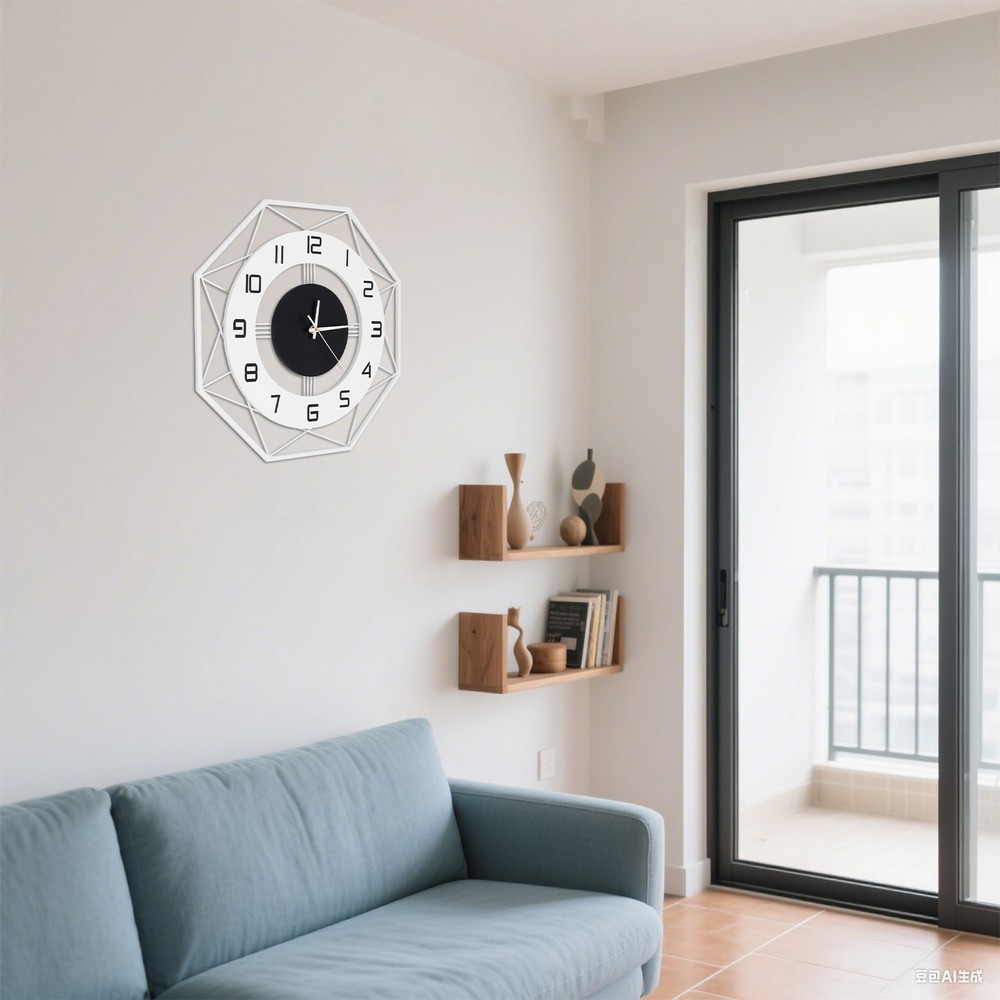 Modern Wall Clock - Silent Battery Powered Analog , Easy Mount